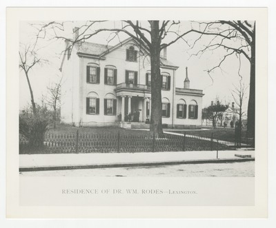 Residence of Dr. William Rhodes on corner of High Street and Rodes Ave