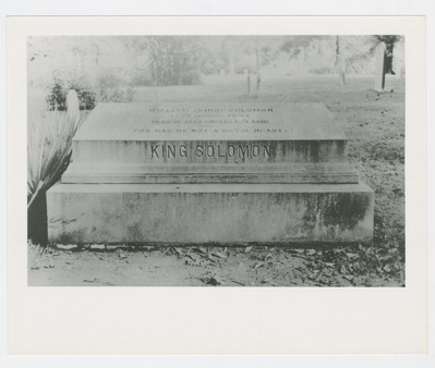 Gravesite of William King Solomon, hero of the Cholera epidemic