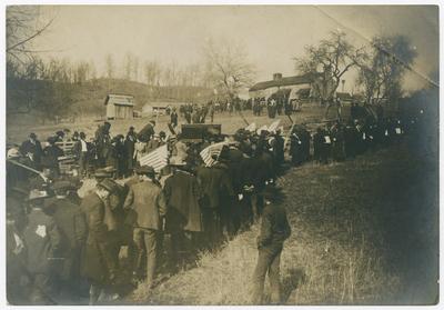 The funeral procession following the remains of Judge James Hargis to his boyhood home, The Panbowl