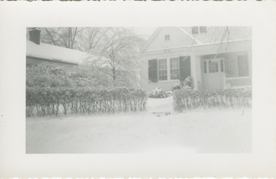 snow covered house