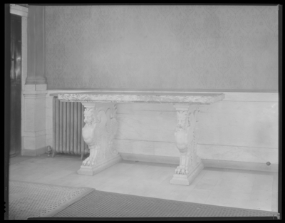Dixie Antique Shop; marble, griffin legged table