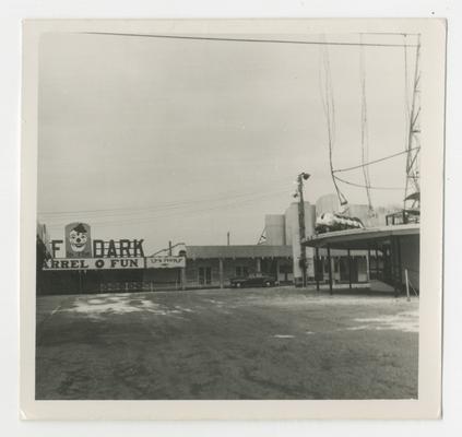 Laff in the Dark amusement facility, Joyland Park; funhouse; exterior