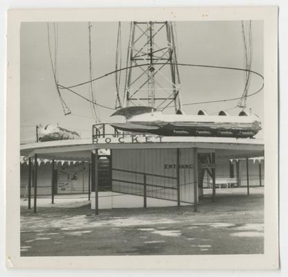 The Rocket amusement ride attraction, Joyland Park; front view