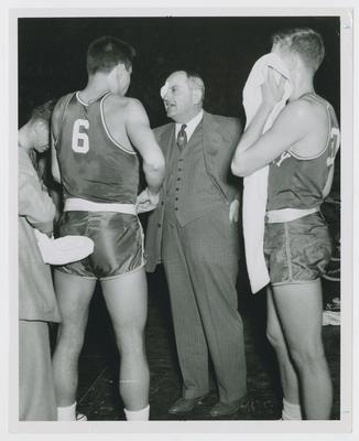 Cliff Hagan, Frank Ramsey, and Adolph Rupp