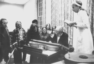 Performance by John Jacob Niles at Hiram College; Cleveland, Ohio; Willard Blum