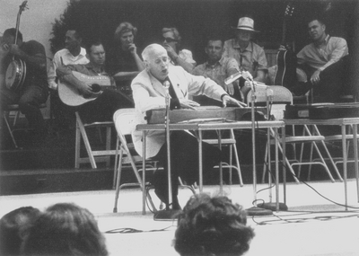 Performance by John Jacob Niles at Outdoor Folk Festival; Cincinnati, Ohio; Grauman Marks