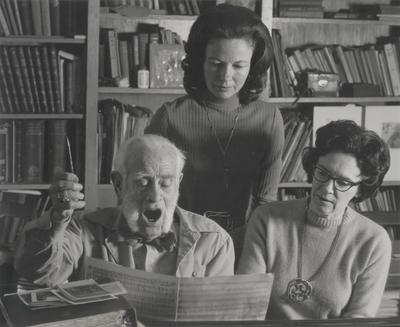 Rehearsal at Boot Hill Farm; Left to Right: John Jacob Niles, Jacqueline Roberts, and Nancie Field; Tony Leonard