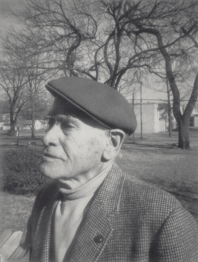 John Jacob Niles while at Baker University as an inter-term lecturer; Baldwin City, Kansas