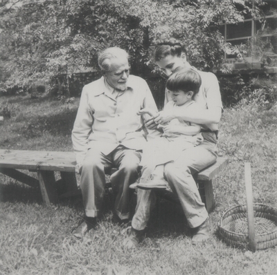 John Ed and Rena Niles with her father, Alphonse Lipetz; Boot Hill Farm