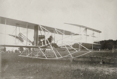 Orville Wright in aeroplane ready to fly at public demonstration; Fort Meyer; Washington, D.C.; Paul Thompson