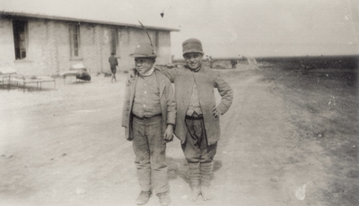 Two children at a refugee camp