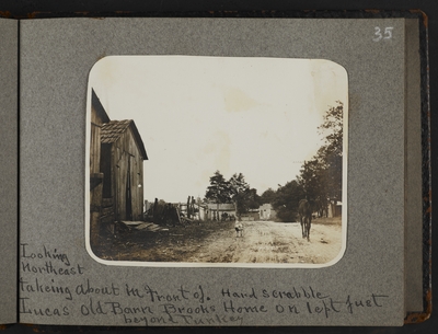 Hardscrabble. Looking northeast taking about in front of Lucas old barn. Brooks home on left just beyond turkey