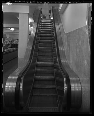 S.S. Kresge & Company (156, 250 West Main); interior;                             escalator