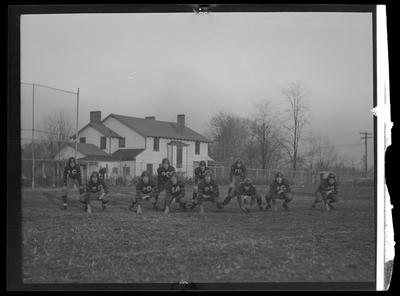 Football team in formation (damaged)