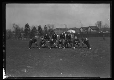 Football team in formation