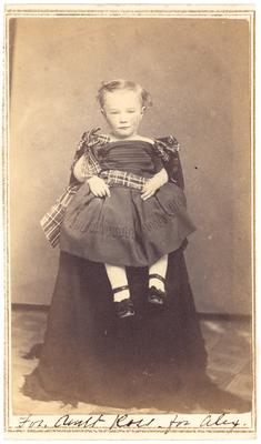 Unidentified infant (possibly Alexander Jeffrey Jr.); written on the backing card in ink:                              