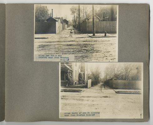 First image: Alley bet 5th & 4th looking East from Overton // Second image: Alley North of 4th St looking east from Overton Newport, Kentucky