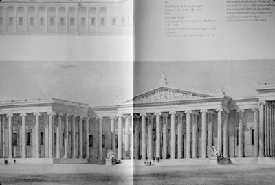 British Museum - Note on slide: Fa?ade / Lithography by F. Mackensie / J. Mordaunt Greek Revival