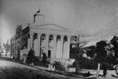 Royal High School on Calton Hill - Note on slide: Monsaunt Crook / Greek Revival