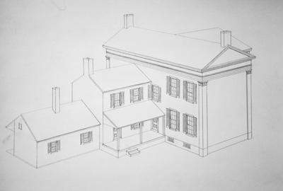 Rosehill (Holloway House) - Note on slide: Sketch from rear. William Holloway