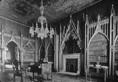 Strawberry Hill - Note on slide: The Library. Richard Bentley, Horace Walpole