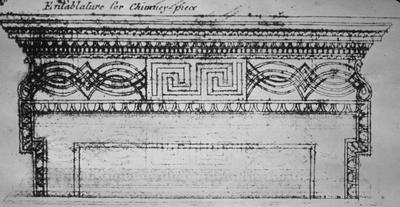 Entablature for Chimney Piece - Note on slide: Builder's Print Treasure