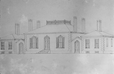 William Morton House - Note on slide: Sketch. North Limestone. Drawing by Clay Lancaster