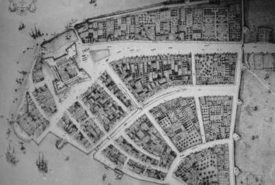 Redraft of Castellu Plan New Amsterdam - Note on slide: Beschrijuinghe van Virginia, Nieuw Nederlant