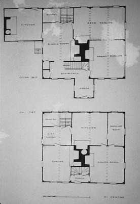 Peter Folgers House - Note on slide: Plans before and after. 51 Centre St. Plans and elevations