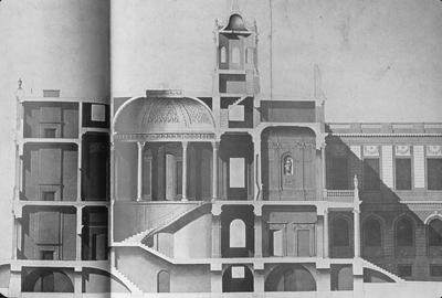 New York City Hall - Note on slide: Joseph Francois Mangin. Section drawing. New York Historical Society / The Architect's Eye