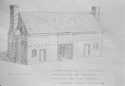 Dogtrot Log House - Note on slide: Drawing by Clay Lancaster