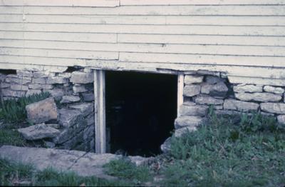 Lean-to-Log House - Note on slide: Coopers Run. Cellar door
