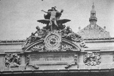 Grand Central Terminal - Note on slide: Mercury group by Jules Alexis Coutar. Pan Am building in background. H.H. Reed / The Golden City