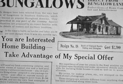 Bungalow Ad - Note on slide: Origin of Maxon House in Lexington. House Beautiful, May 1908