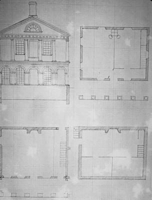 University of Virginia - Note on slide: Jefferson's sketch of the plan and elevation for pavilion VII