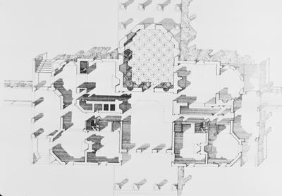 Monticello - Note on slide: First floor plan. Adams / Jefferson's Monticello