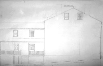 7000 house (Mary Todd Lincoln house) - Note on slide: East elevation. L.L. Restoration drawing