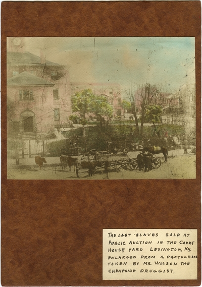 Main Street and third courthouse downtown Lexington, Kentucky; written under photograph 