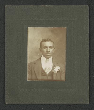 Portrait of S. Dean, note on back reads for my classmate, miss M.J. Allen