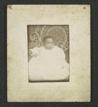 Portrait of unidentified black baby