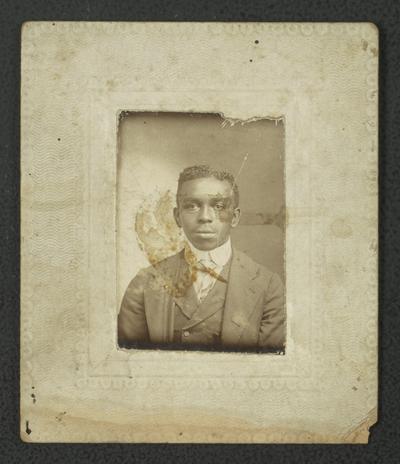 Portrait of an unidentified young black man