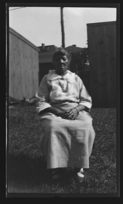 Negative of an unidentified elderly woman