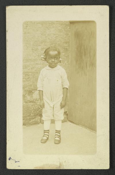 Portrait of an unidentified young black girl