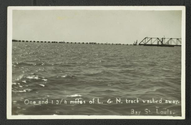 Louisvilee & Nashville Railroad track damage from hurricane