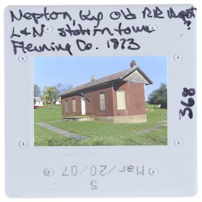 Nepton, Kentucky, Old railroad depot. Louisville and Nashville station town, Fleming County 1873
