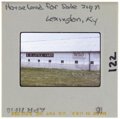 Horse land for sale sign Lexington, Kentucky