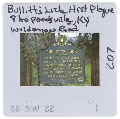 Bullitt's Lick Historic Plaque, Shepardsville, Kentucky, Wilderness Road