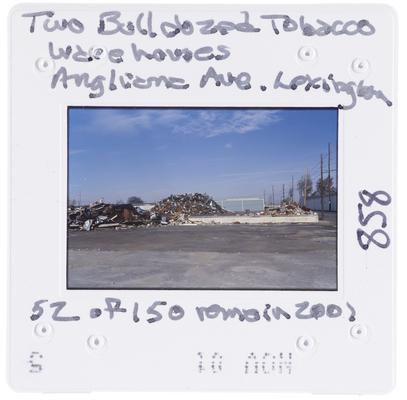 Two bulldozed tobacco warehouses - Angliana Avenue, Lexington (52 of 150 remain as of 2001)