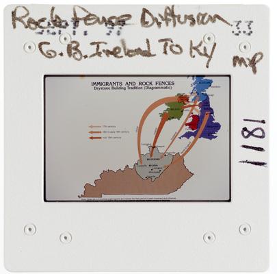 Rock Fence Diffusion G.B. Ireland to Kentucky Map