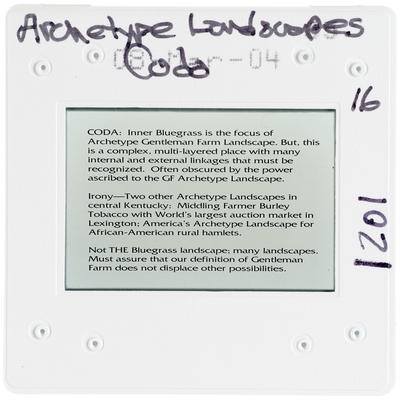 Archetype Landscapes Coda